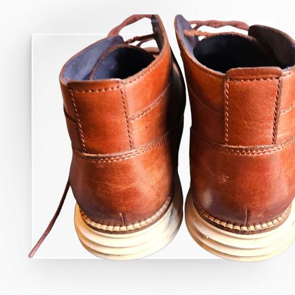 Cole Haan Leather Ankle Chukka Boots Mens Size 8D Woodbury/Ivory Lace Up C28213 - Picture 4 of 9